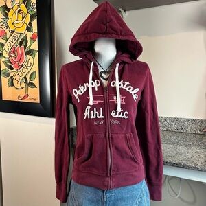2011 Aeropostale Burgundy Medium Long Sleeve Hoodie Jacket